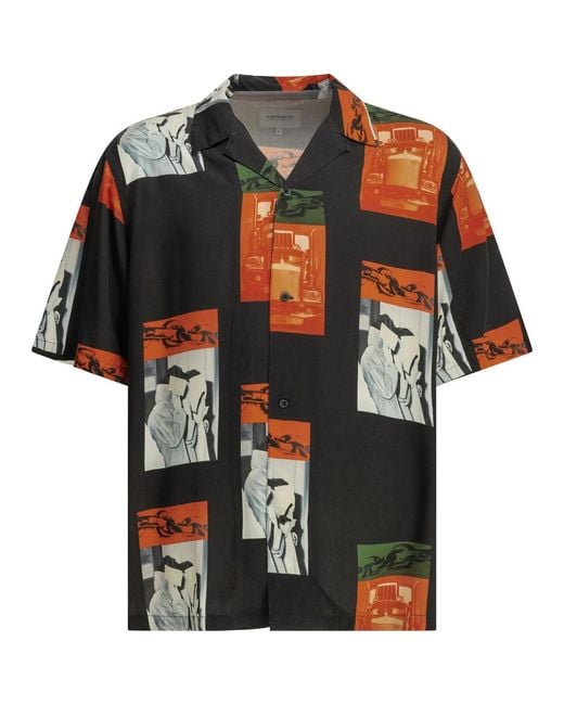 Carhartt Black Sean Hamilton Casual Viscose Shirt for men