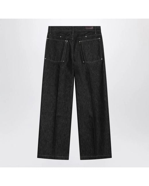 Lemaire Black Slate-Colored Jeans With Studs for men