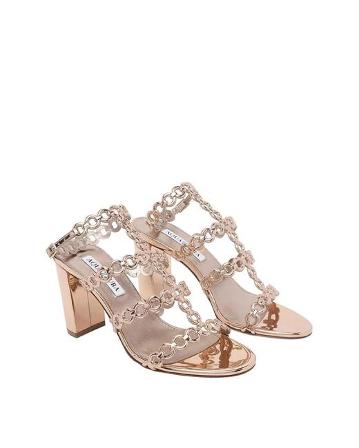 Aquazzura Natural Infinity Chain Jelly Pump Sandals