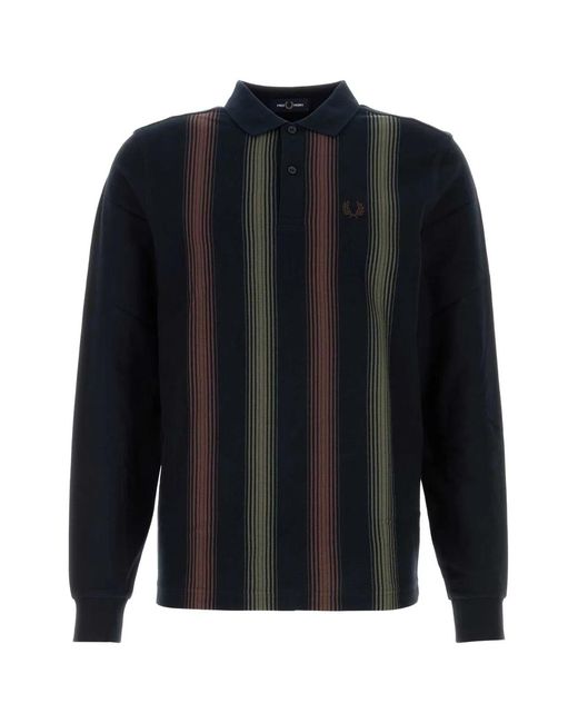 Fred Perry Black Embroidered Piquet Polo Shirt for men
