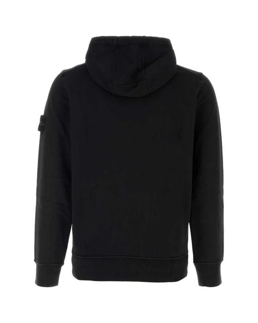 Stone Island Black Hoodie Sweater for men