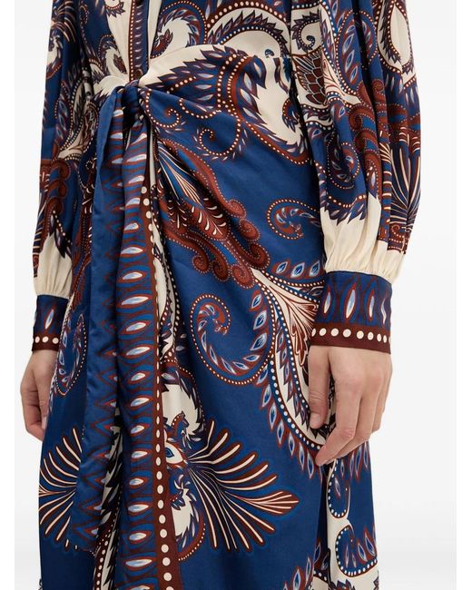 Farm Rio Blue Shirt Dress With Print