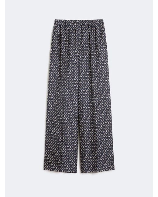 Max Mara Gray Paisley-Print Trousers