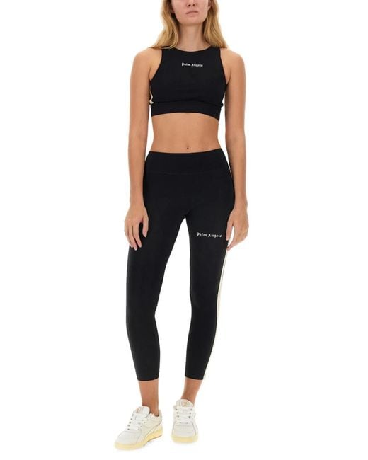Palm Angels Black Tops With Logo