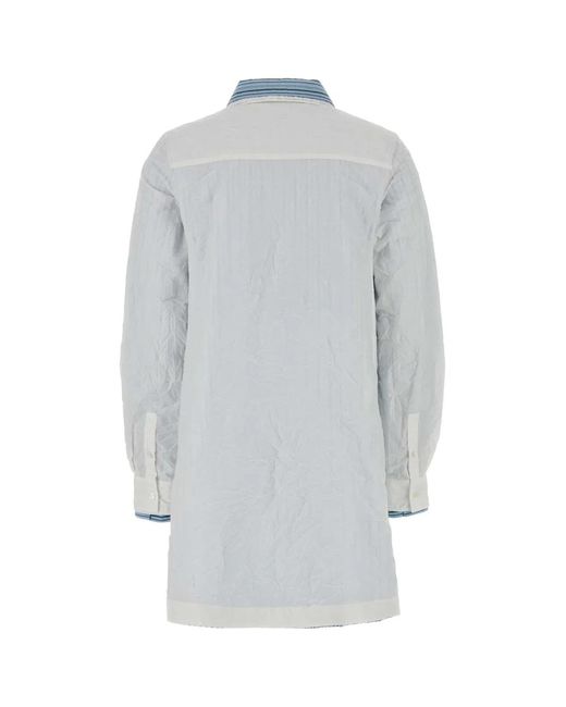 Loewe Blue Cotton Blend Shirt Dress