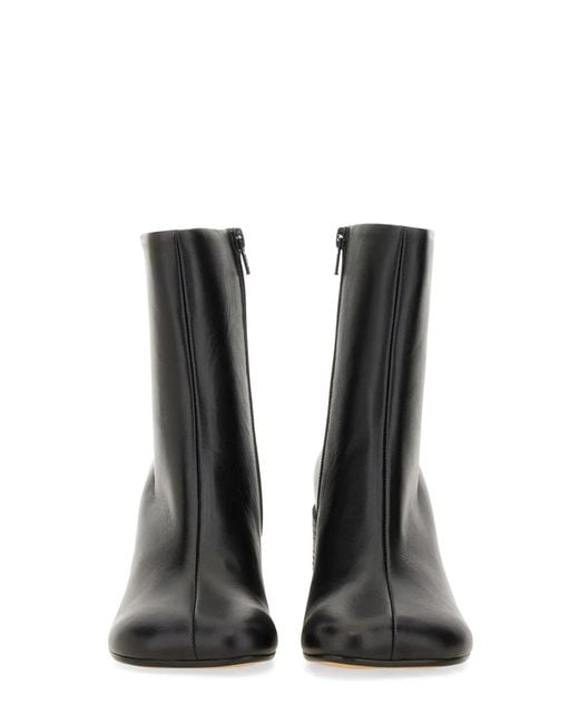 MM6 by Maison Margiela Black Leather Ankle Boots