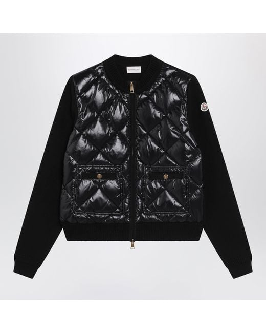 Moncler Black Padded Zip-Up Sweatshirt