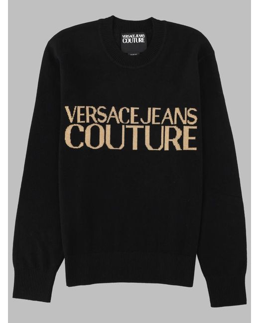 Versace Jeans Couture Black Maglia Con Logo for men