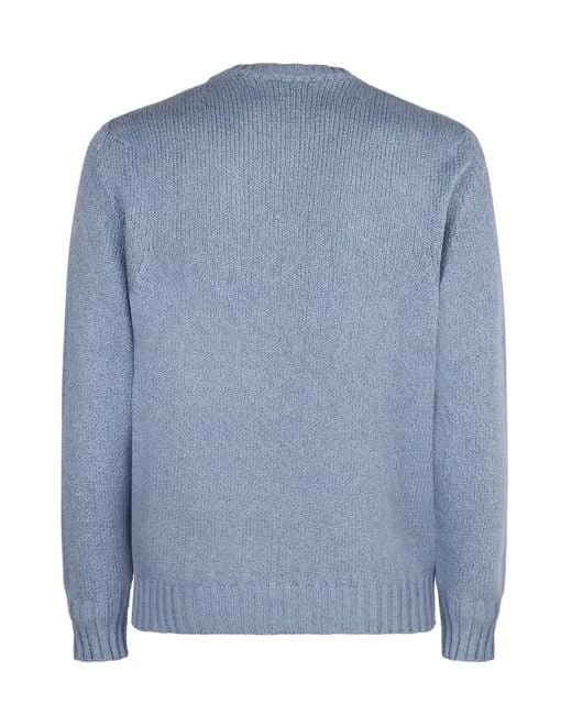 Drumohr Blue Cotton Sweater for men