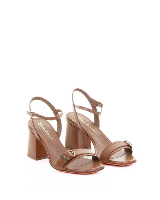 Santoni Pink Leather Sandal