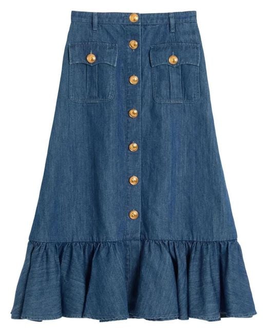 Valentino Garavani Blue Denim Skirt