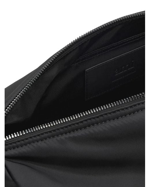 AMI Black Marcel Nylon Large Shoulder Bag