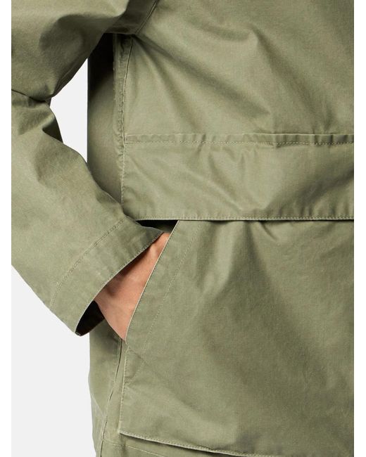 Stone Island Green Waxed Pigment Cotton Tela Coach Jacket for men