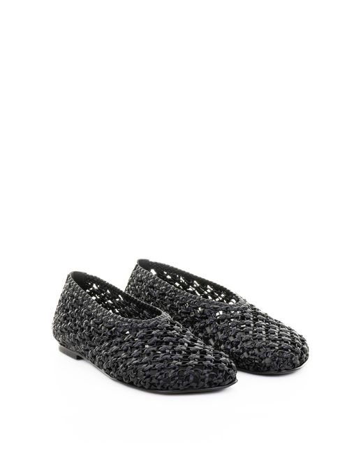 Elena Iachi Black Perforated Leather Slipper