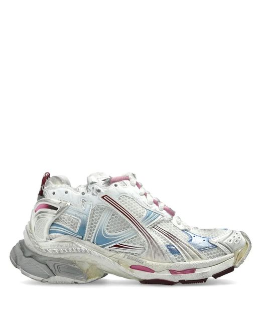 Balenciaga White Runner Gradient Low-Top Sneakers