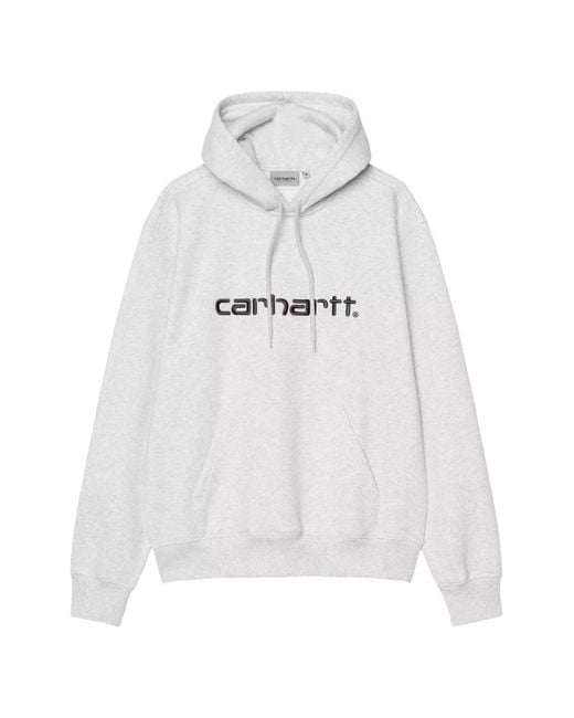 Carhartt White Logo Cotton Hoodie for men