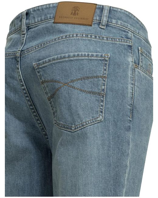 Brunello Cucinelli Blue Straight-Leg Jeans for men