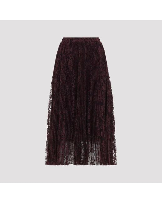 Ermanno Scervino Purple Vineyard Lace Midi Skirt