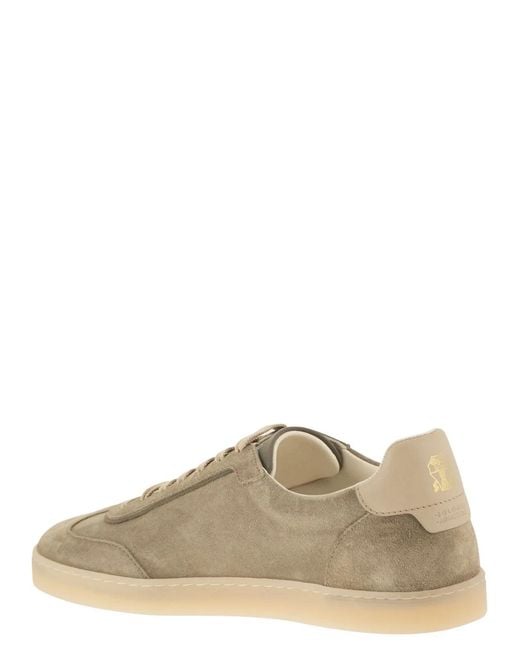 Brunello Cucinelli Natural Suede Trainers for men