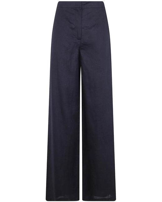 Max Mara Blue "Tapioca" Linen Classic Trousers