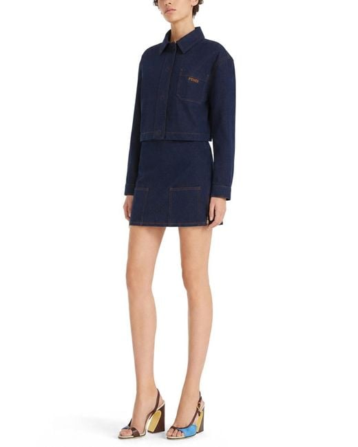 Fendi Blue Gonna Mini