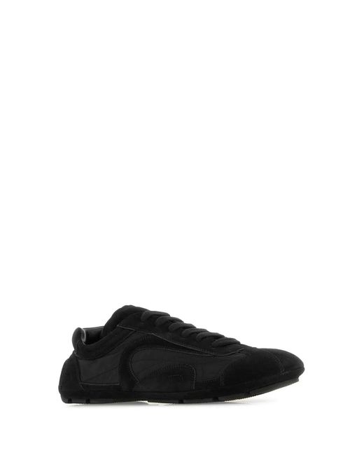 Prada Black Montecarlo Re-Edition 2025 Nylon And Suede Sneakers for men