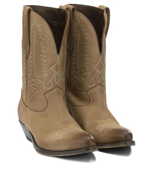 Golden Goose Deluxe Brand Brown "Wish Star" Cowboy Ankle Boots