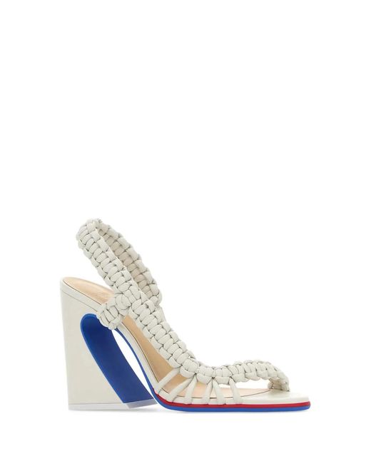 Fendi White Leather Arc Sandals