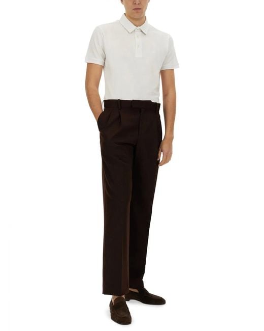 Etro White Cotton Polo for men
