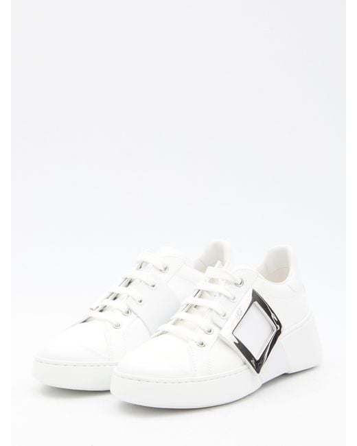 Roger Vivier White Leather Viv' Skate Sneakers