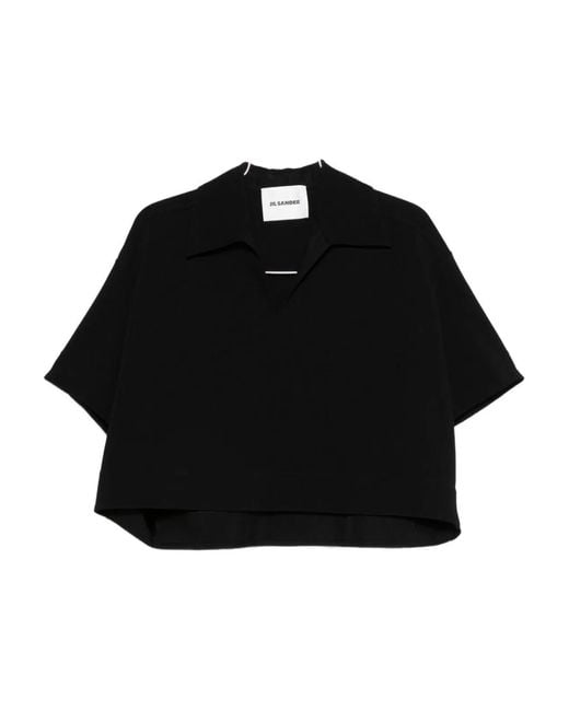 Jil Sander Black Viscose T-Shirt
