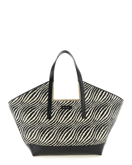 Marni Black 'Waves' Shopping Bag
