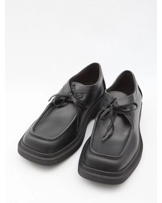 Bottega Veneta Black Ben Lace-Up Calfskin Shoes for men