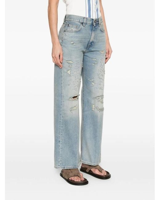 Haikure Blue Winny Wide-Leg Denim Jeans