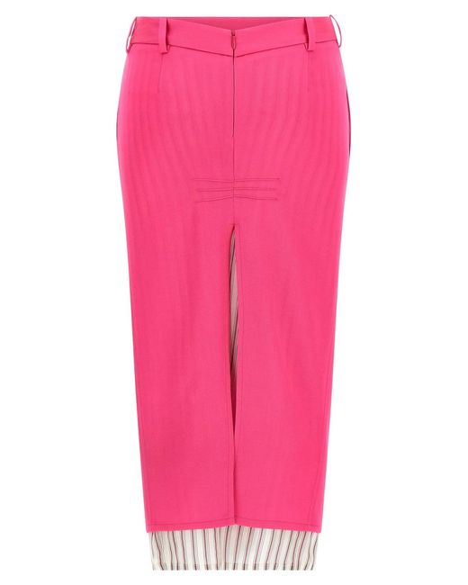 The Attico Pink Double Layer Skirt