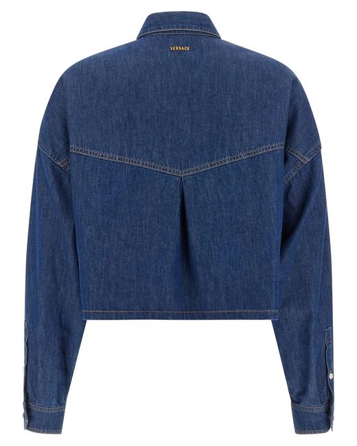 Versace Blue Cropped Shirt