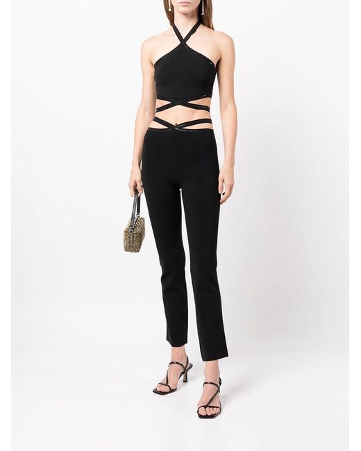 T By Alexander Wang Black Cross Leggings With Logo