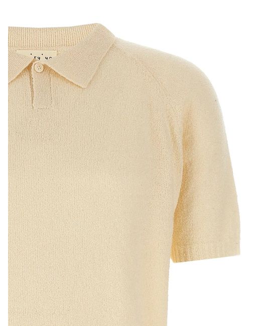Ma'ry'ya White Bouclé Polo Shirt for men
