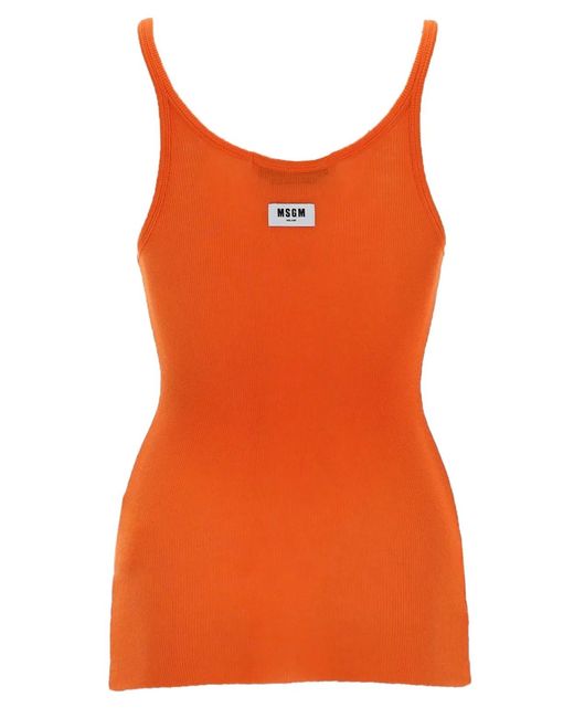 MSGM Orange Tank Top