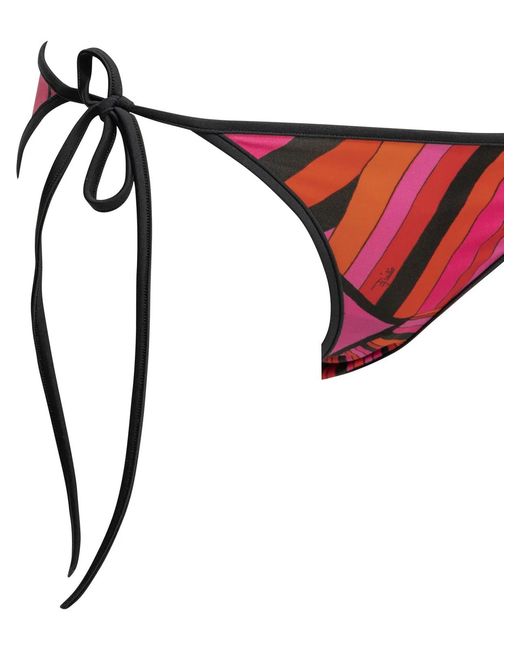 Emilio Pucci Red Marmo Polyamide Elastane Bikini Briefs