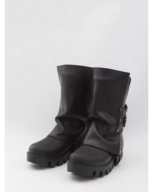 Dolce & Gabbana Black Dolce & Gabbana Rubber And Leather Boots