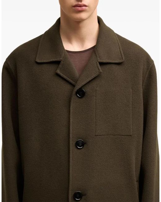 AMI Green De Coeur Single-Breasted Car Coat for men