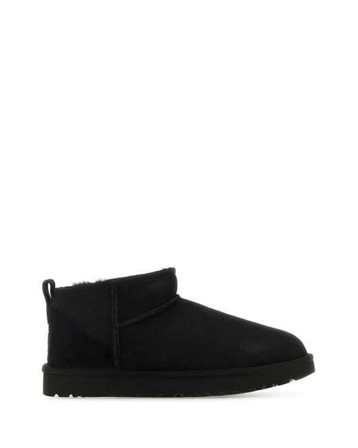 Ugg Black Classic Ultra Mini Suede Boots For