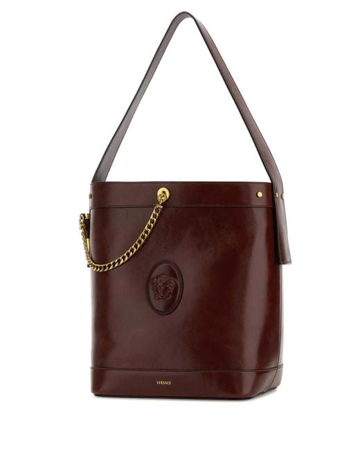 Versace Brown Large Bucket Calf Leather