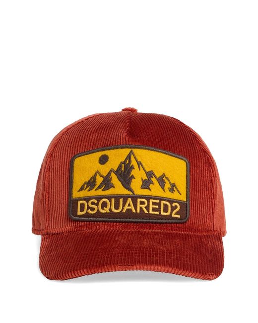 DSquared² Red Patch Baseball Caps for men