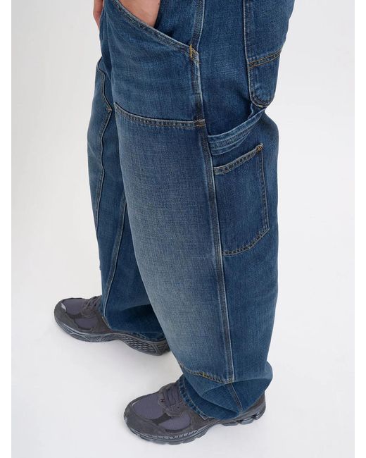 Carhartt Blue Double Knee Denim Pants 'Camano' for men