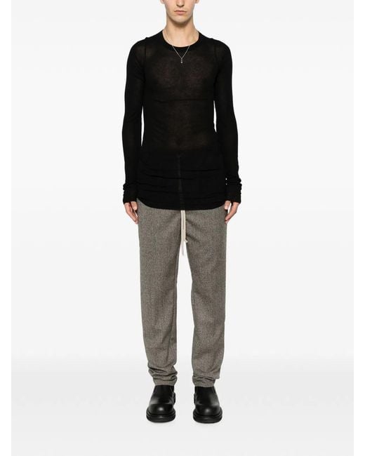 Rick Owens Gray Drawstring Slim-Leg Trousers for men
