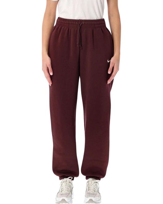 Nike Red Phoenix Fleece High Waist Sweatpants