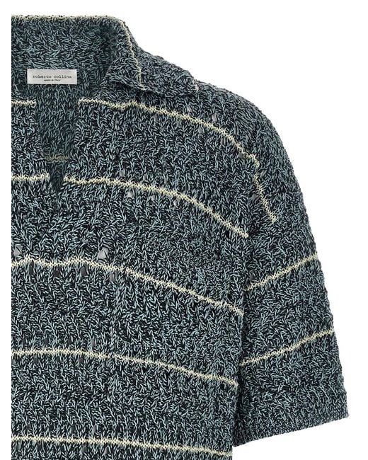 Roberto Collina Gray 'Mouliné' Polo Shirt for men