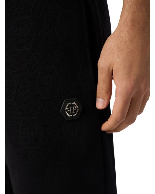 Philipp Plein Black Logo-Patch Track Pants for men